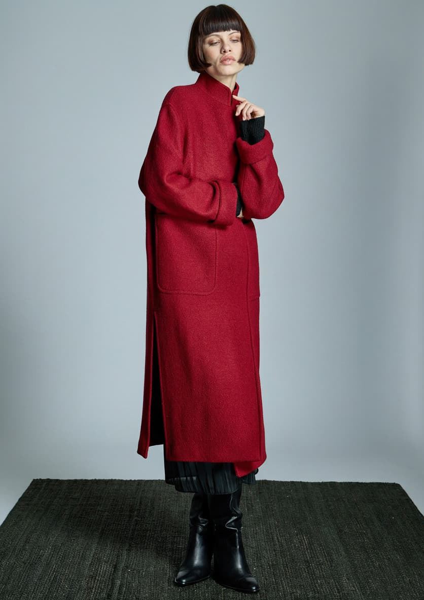 ALBA CONDE Abrigo Granate Oversize - Imagen 2