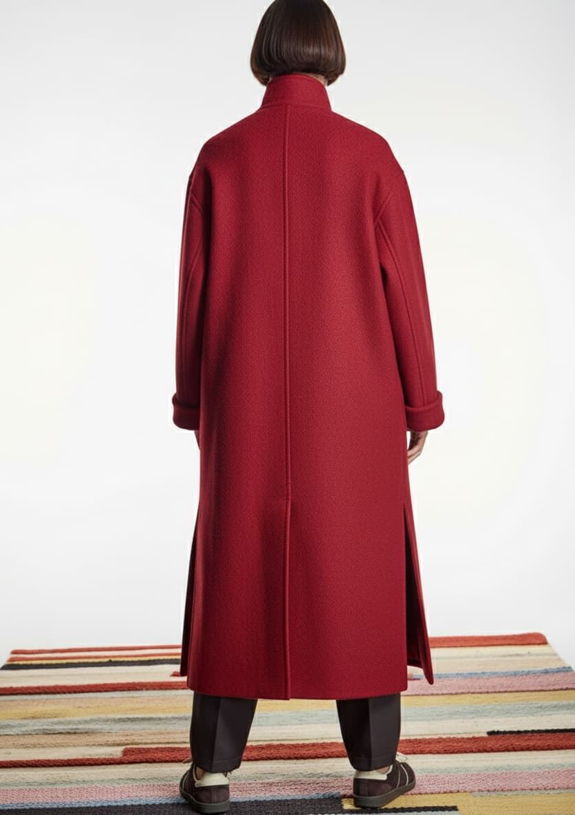 ALBA CONDE Abrigo Granate Oversize - Imagen 3