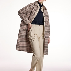 ALBA CONDE Abrigo Recto de Cuadros - Imagen 1