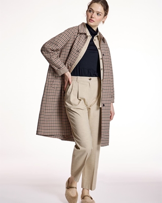 ALBA CONDE Abrigo Recto de Cuadros - Imagen 1