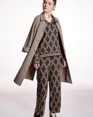 ALBA CONDE Abrigo Recto de Cuadros - Imagen 2