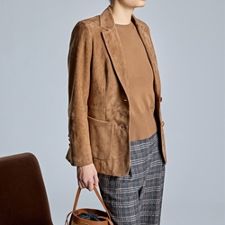 ALBA CONDE Blazer de Ante Camel - Imagen 1