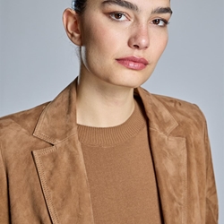 ALBA CONDE Blazer de Ante Camel - Imagen 2