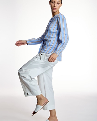 ALBA CONDE Blusa Azul de Rayas - Imagen 2