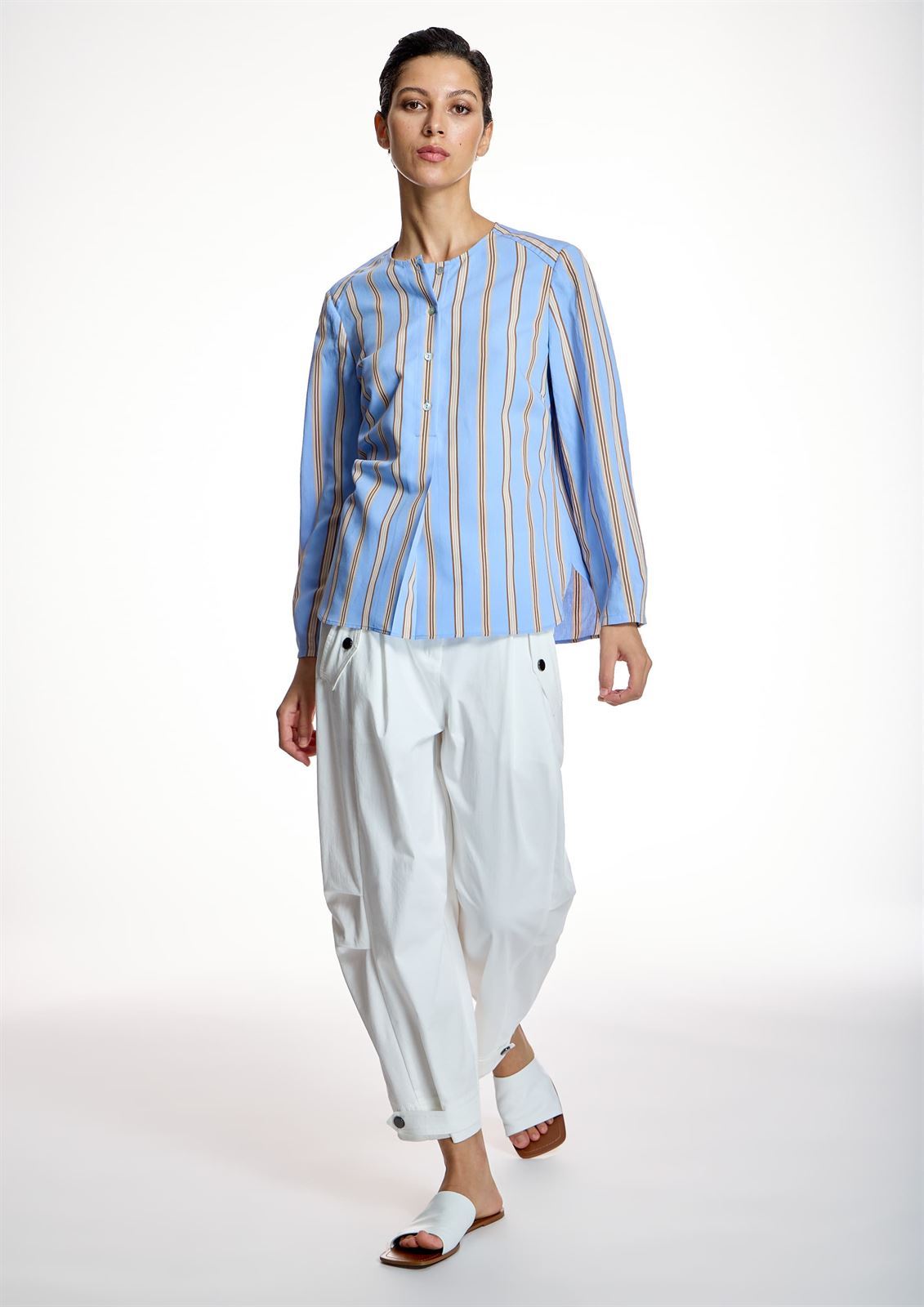 ALBA CONDE Blusa Azul de Rayas - Imagen 3