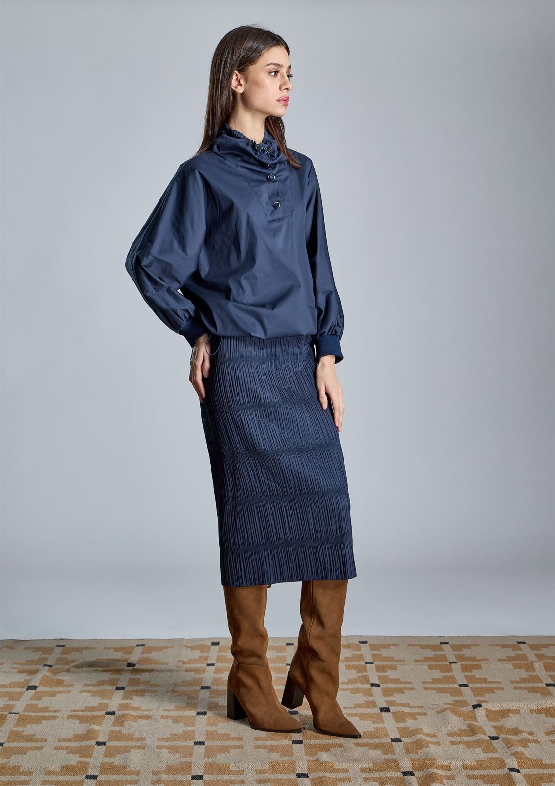 ALBA CONDE Blusa Azul Marino - Imagen 3