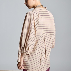 ALBA CONDE Blusa Beige de Rayas - Imagen 1