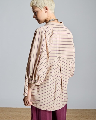 ALBA CONDE Blusa Beige de Rayas - Imagen 1