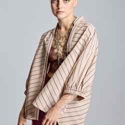 ALBA CONDE Blusa Beige de Rayas - Imagen 2