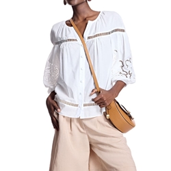 ALBA CONDE Blusa Blanca Calados - Imagen 2