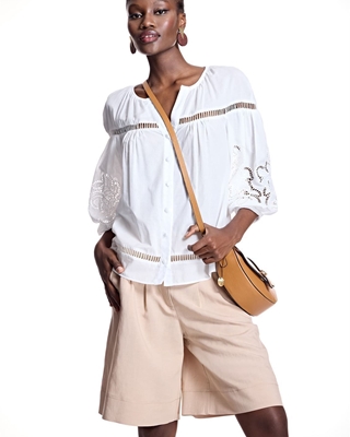 ALBA CONDE Blusa Blanca Calados - Imagen 2