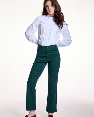 ALBA CONDE Blusa Blanca con Pliegues - Imagen 1