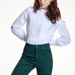 ALBA CONDE Blusa Blanca con Pliegues - Imagen 2