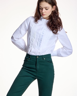 ALBA CONDE Blusa Blanca con Pliegues - Imagen 2