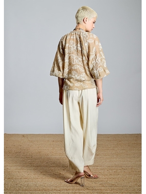 ALBA CONDE Blusa Camel Bordada - Imagen 2