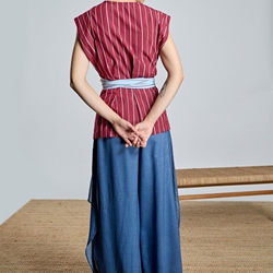 ALBA CONDE Blusa Cruzada de Rayas - Imagen 1