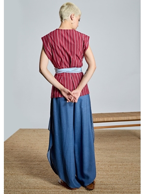 ALBA CONDE Blusa Cruzada de Rayas - Imagen 1