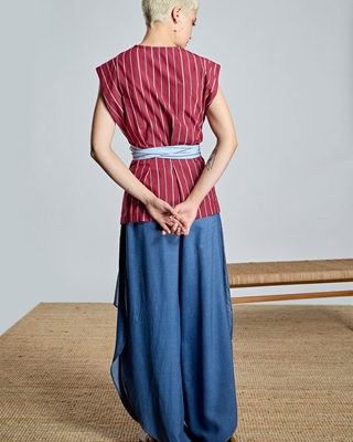ALBA CONDE Blusa Cruzada de Rayas - Imagen 1