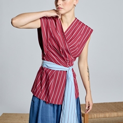 ALBA CONDE Blusa Cruzada de Rayas - Imagen 2