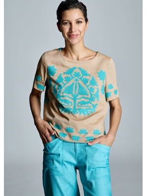 ALBA CONDE Blusa Dibujo a Contraste - Imagen 1