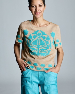 ALBA CONDE Blusa Dibujo a Contraste - Imagen 1