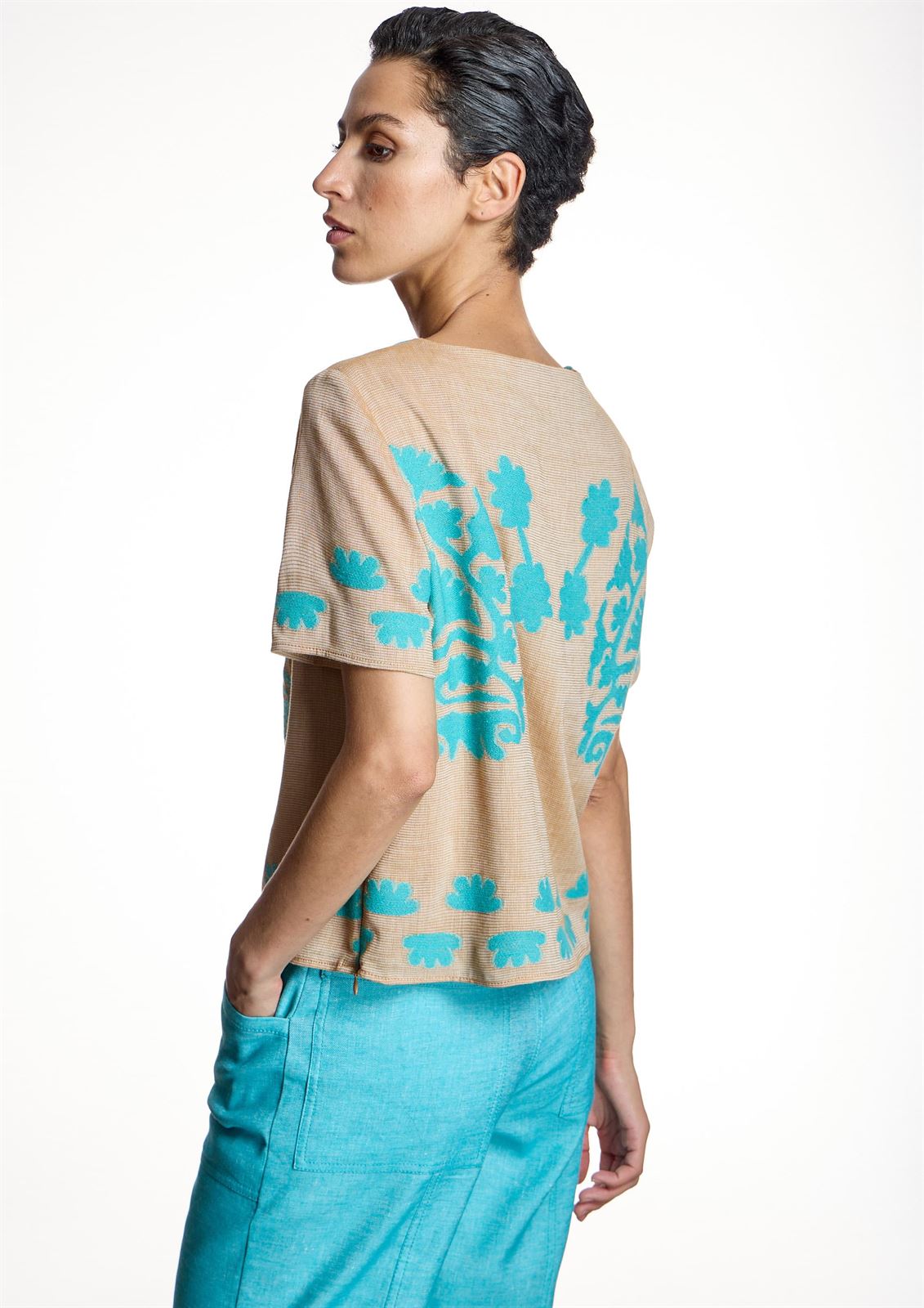 ALBA CONDE Blusa Dibujo a Contraste - Imagen 5