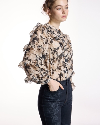 ALBA CONDE Blusa Estampado Floral con Volantes - Imagen 1