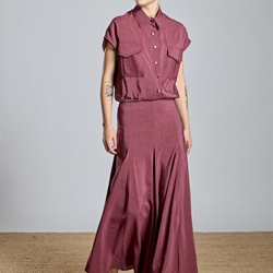 ALBA CONDE Blusa Fluída Granate - Imagen 1