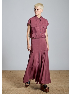 ALBA CONDE Blusa Fluída Granate - Imagen 1