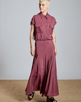 ALBA CONDE Blusa Fluída Granate - Imagen 1