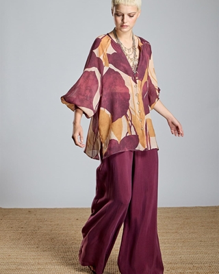 ALBA CONDE Blusa Granate Estampada - Imagen 1