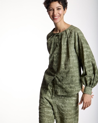 ALBA CONDE Blusa Kaki Bordada - Imagen 2