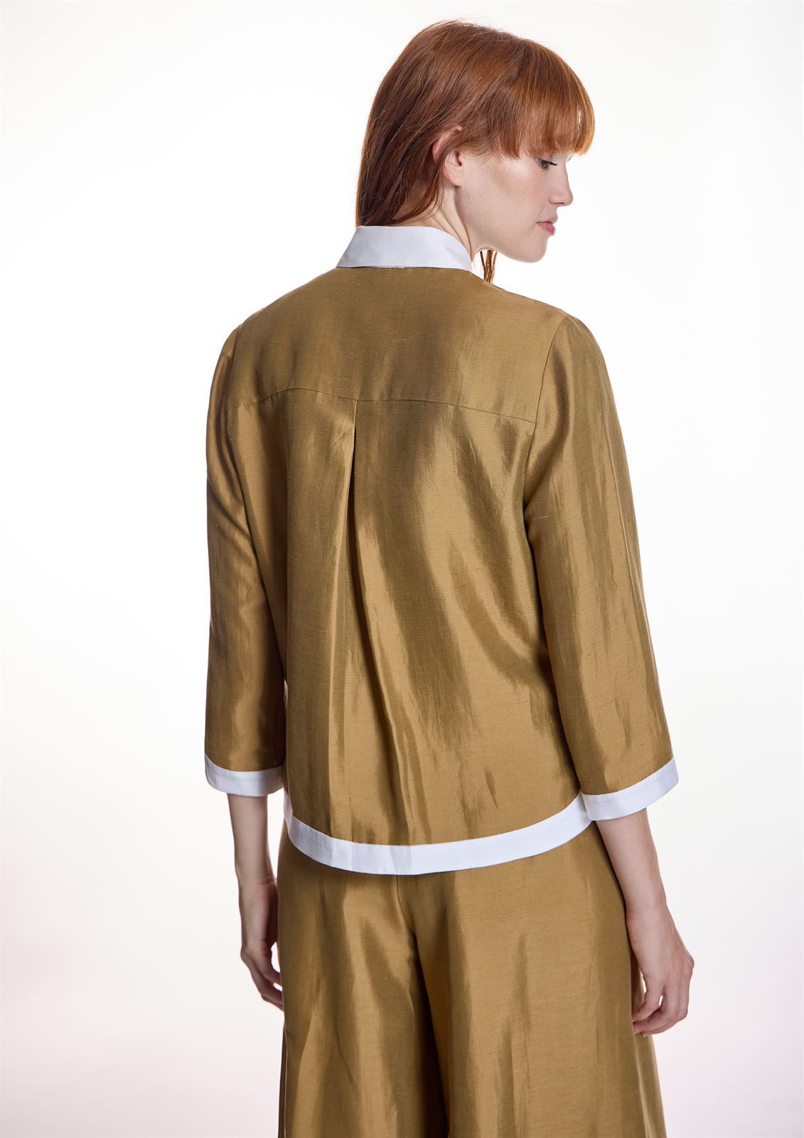 ALBA CONDE Blusa Tostada Satinada - Imagen 8