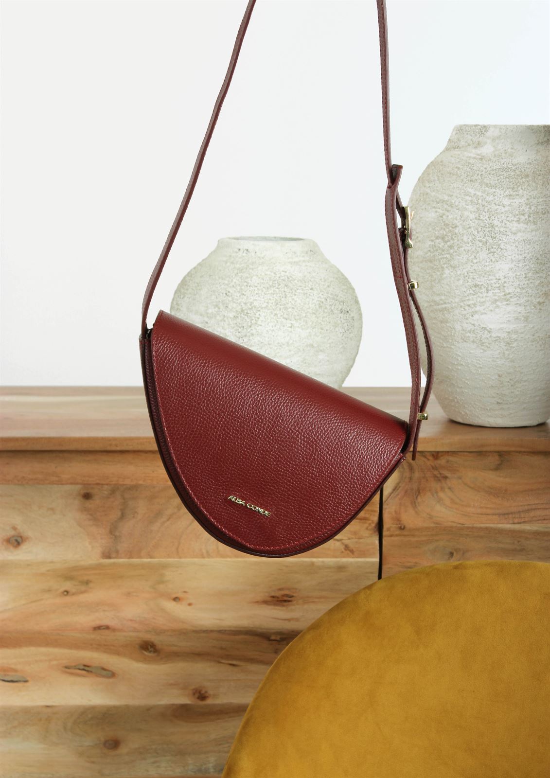ALBA CONDE Bolso Cleo Burdeos - Imagen 2