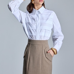 ALBA CONDE Camisa Blanca con Tablas - Imagen 1
