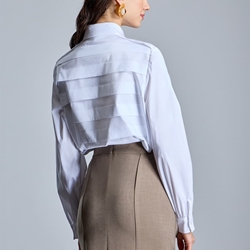 ALBA CONDE Camisa Blanca con Tablas - Imagen 2