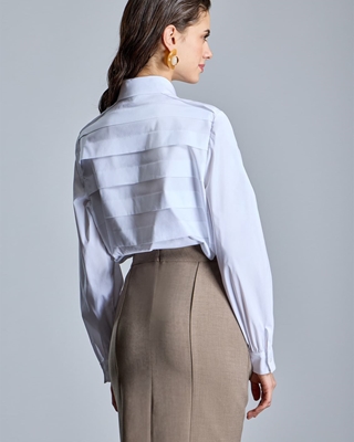 ALBA CONDE Camisa Blanca con Tablas - Imagen 2