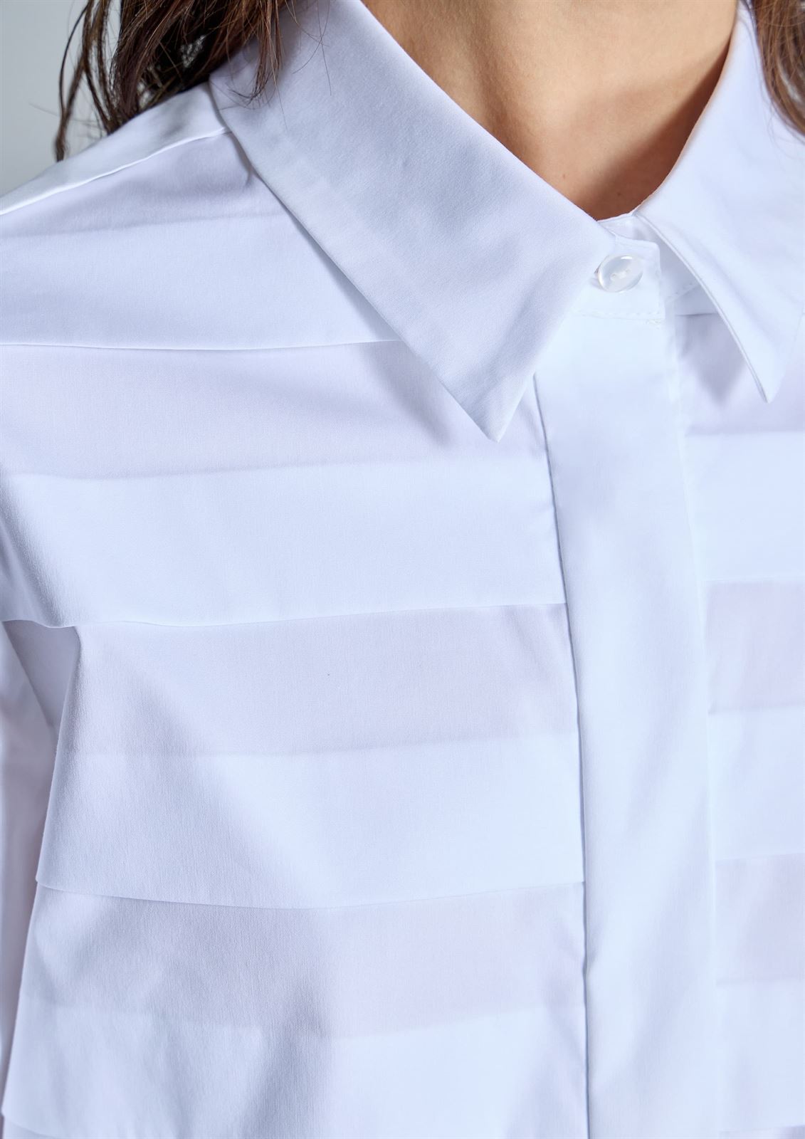 ALBA CONDE Camisa Blanca con Tablas - Imagen 3