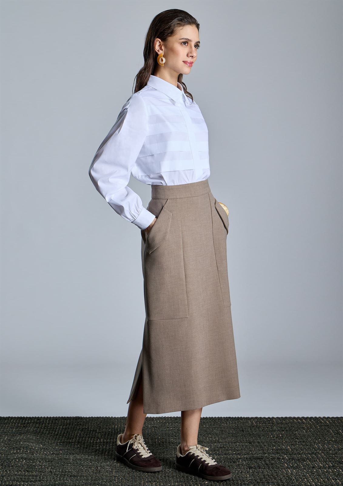 ALBA CONDE Camisa Blanca con Tablas - Imagen 4