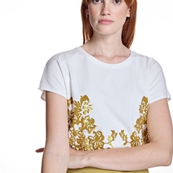 ALBA CONDE Camiseta Blanca Estampado Floral - Imagen 1