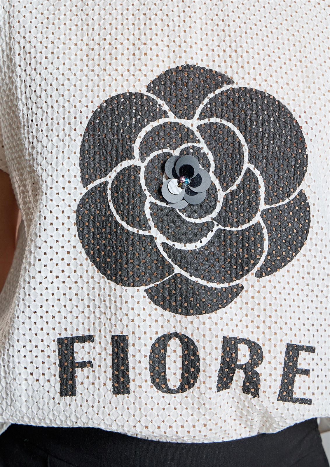 ALBA CONDE Camiseta Blanca Fiore - Imagen 5