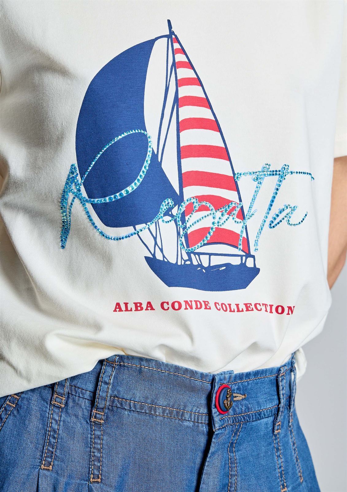 ALBA CONDE Camiseta Cruda Regata - Imagen 3