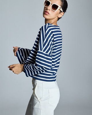 ALBA CONDE Camiseta Rayas Bordado - Imagen 2