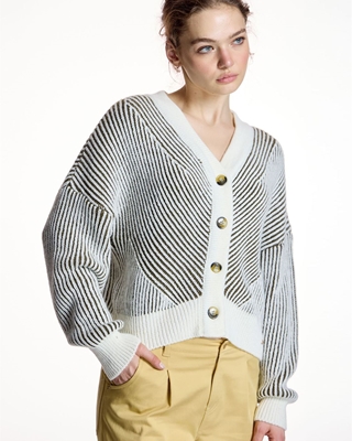 ALBA CONDE Cárdigan Canalé Bicolor - Imagen 2