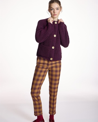 ALBA CONDE Cárdigan de Punto Burdeos - Imagen 1