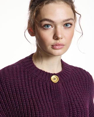 ALBA CONDE Cárdigan de Punto Burdeos - Imagen 2