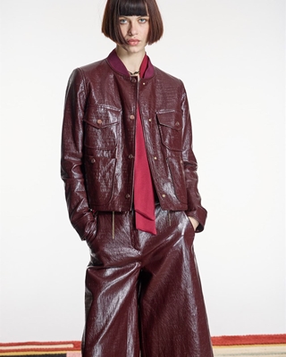 ALBA CONDE Cazadora Corta Burdeos - Imagen 1