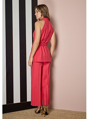 ALBA CONDE Chaleco Escote Halter Rojo - Imagen 2