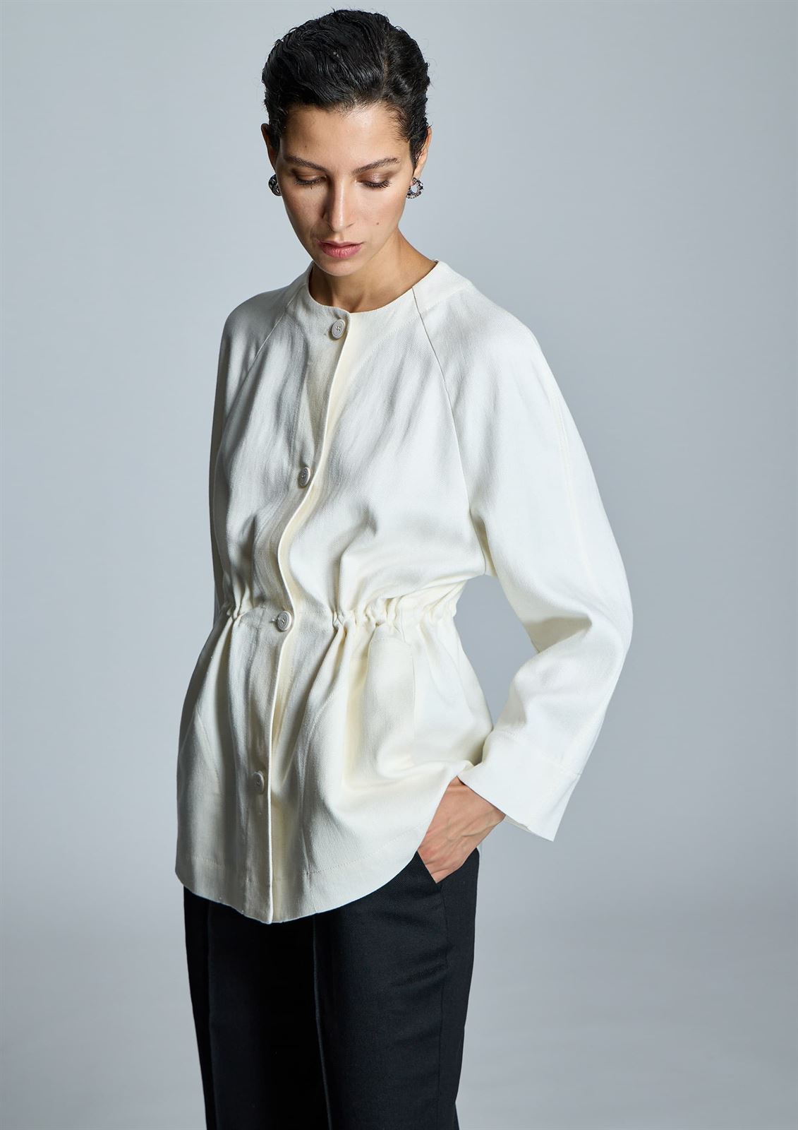 ALBA CONDE Chaqueta Cruda Lino - Imagen 1