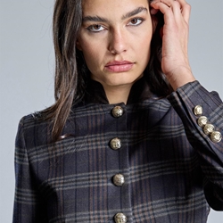ALBA CONDE Chaqueta de Cuadros Marino - Imagen 1